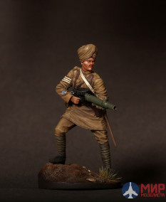 CHM-54015 Chronos Miniatures 54mm Сержант индийского пехотного полка с пулеметом Lewis, 1916-18 гг.