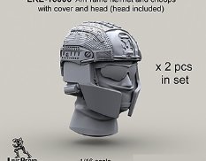 LRE16006 LiveResin Crye Airframe helmet with cover and choops with head, 1/16