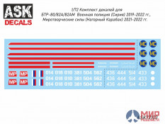 ASK72103-1 ASK 1/72 Декали БТР-80/82 Военная полиция (Сирия)/ Миротворческие силы (Нагорный Карабах)