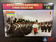 72206ST Strelets Austrian Grenadiers in Winter Dress Standing Shoulder Arms 1/72