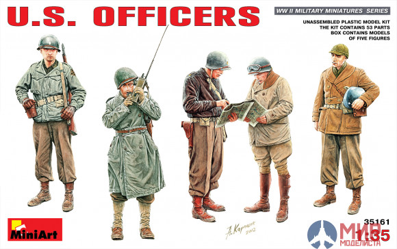 35161 MiniArt фигуры  U.S. OFFICERS  (1:35)