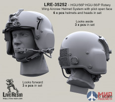 LRE35252 LiveResin Шлем пилота HGU-56/P Rotary Wing Aircrew с открытым лицом пилота 1/35