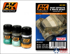 AK-060 AK Interaсtive Dust effects&White spirit(Эффекты пыли и разбавитель)НаборAK-011,AK-022,AK-015