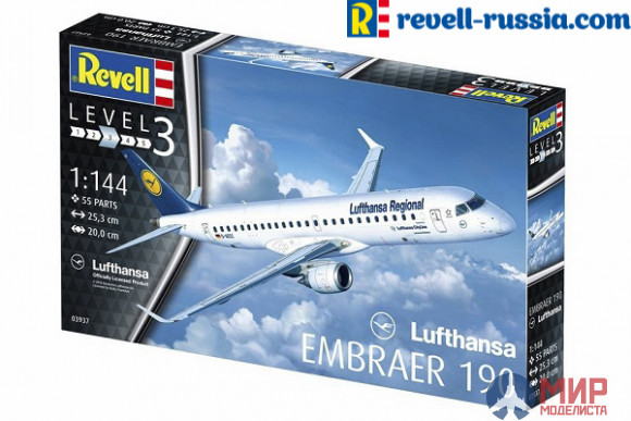 03937 Revell самолёт  Embraer 190 Lufthansa  (1:144)