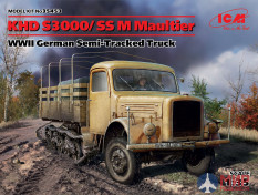 35453 ICM 1/35 KHD S3000/SS M Maultier, Германский полугусеничный грузовой автомобиль ІІ МВ