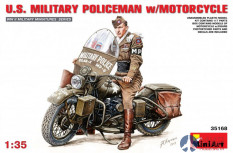 35168 MiniArt мотоцикл  U.S. MILITARY POLICEMAN w/MOTORCYCLE  (1:35)