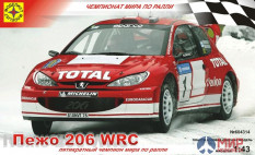 604314 Моделист  автомобиль  Пежо 206 WRC (1:43)