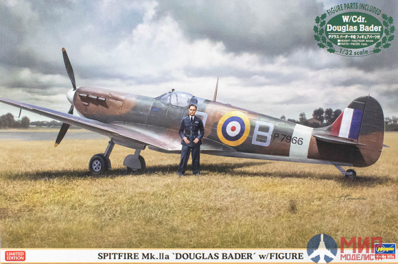 08247 Hasegawa Самолет Spitfire Mk.IIa Douglas Bader with figure 1/32