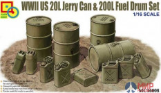 MC16008 Classy Hobby WWII US 20L Jerry Can & 200L Fuel Drum Set  (1:16)