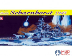 1040КМ Dragon 1/350 Корабль German Scharnhorst 1943 г.+стволы Master+палуба+травление WEM