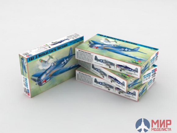 80338 Hobby Boss  самолёт  Grumman F6F-3 Hellcat Early Version  (1:48)