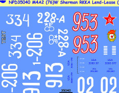 35040 New Penguin Танк M4A2 (76)W Шерман в РККА, Ленд-Лиз (3) (для моделей  Dragon, Tasca и др.)