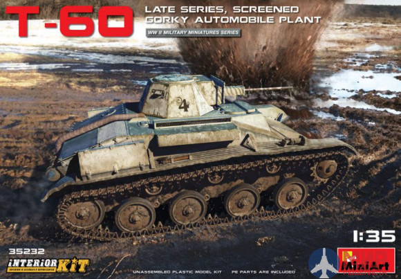 35232 MiniArt танк  T-60 LATE SERIES, Screened Gorky Automobile Plant INTERIOR KIT  (1:35)