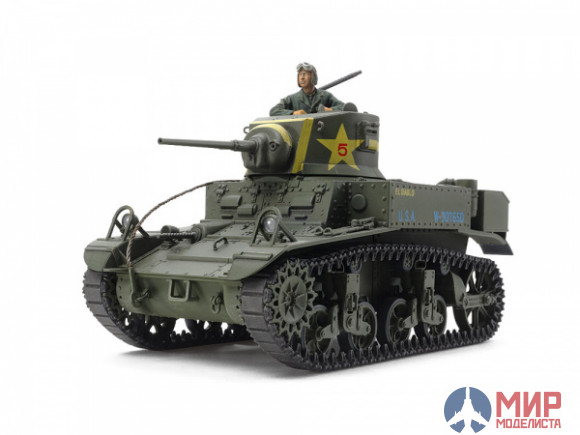 35360 Tamiya 1/35 Американский легкий танк M3 STUART, late production, с фигурой командира