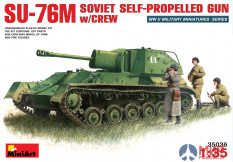 35036 MiniArt 1/35 САУ Су-76М с экипажем SU-76M Soviet SPG with crew